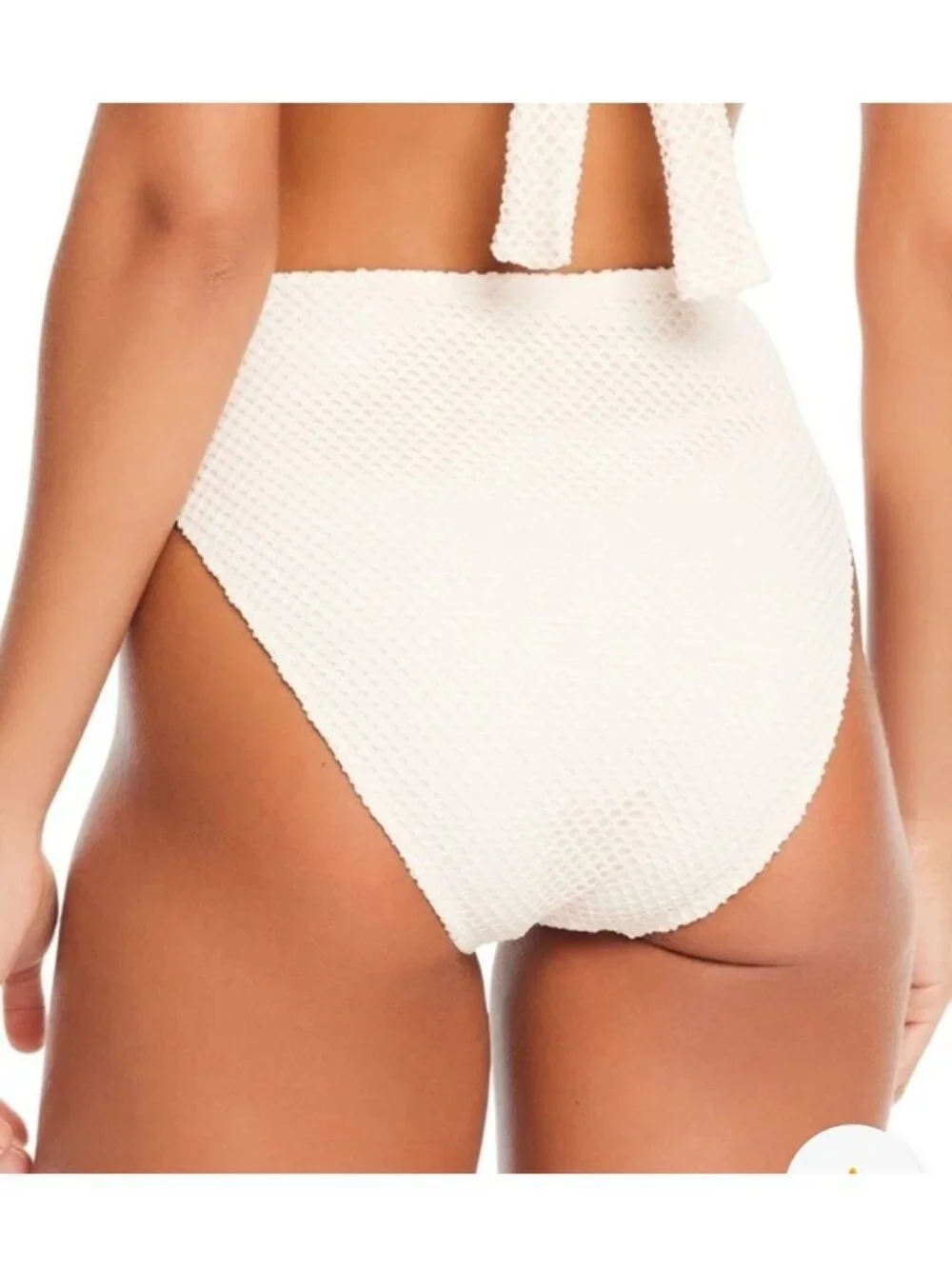 NEW‎ Sanctuary - XS Women's Mesh High-Waist Bikini Bottoms Cream